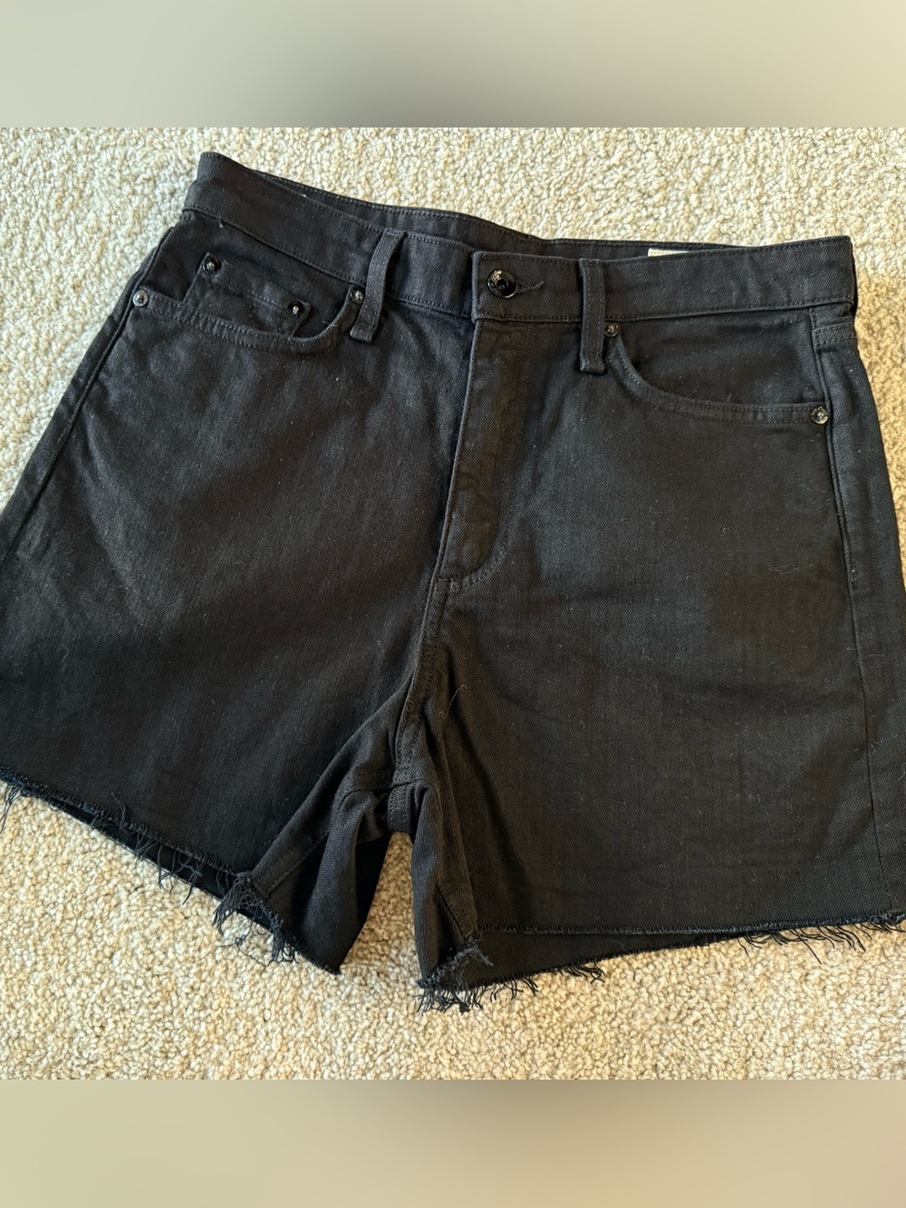Rag & bone Black Denim Cutoff Women's Shorts  High-Rise Style size 27 like new